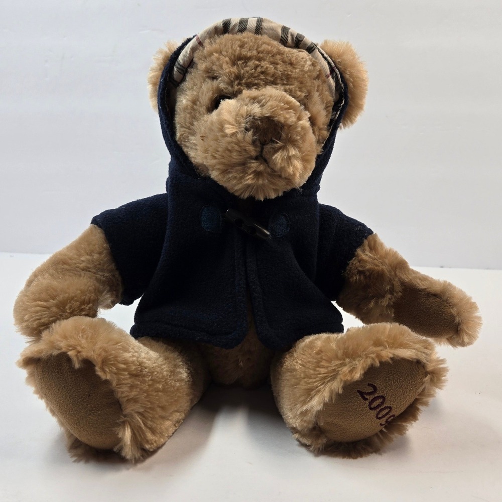 Burberry Fragrances 2009 Teddy Bear Navy Duffle Coat Russ Berrie Plush 85683D